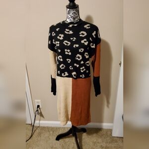Perfectly Priscilla Sweater Dress Size 2xNWT 55% Acrylic45% CottonBrown, Tan